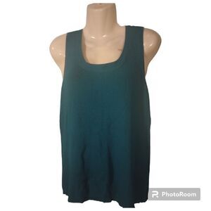 Kate Hill ribbed rayon sleeveless knit top